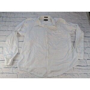 Roberto Villini White Dress Shirt Size 17 1/2 36-37 Cotton Single Needle Tailor